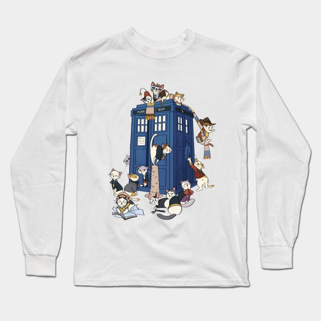 Doctor Cat Long Sleeve T-Shirt by annmarcellino